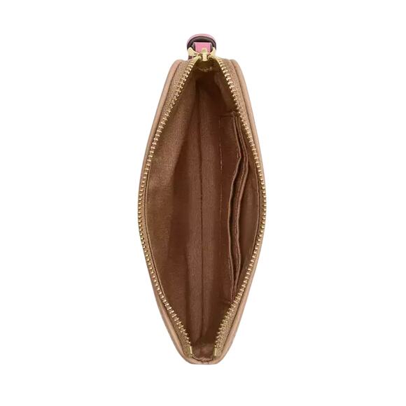 Coach Wristlet and UV Umbrella Set Plaid Gold/Pink - Picture 5 of 8